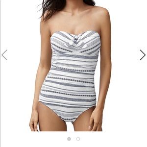 Tommy Bahama Sand Bar Stripe Shirred Bandeau Suit